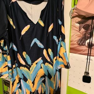 Multicolor Navy Blouse 2X